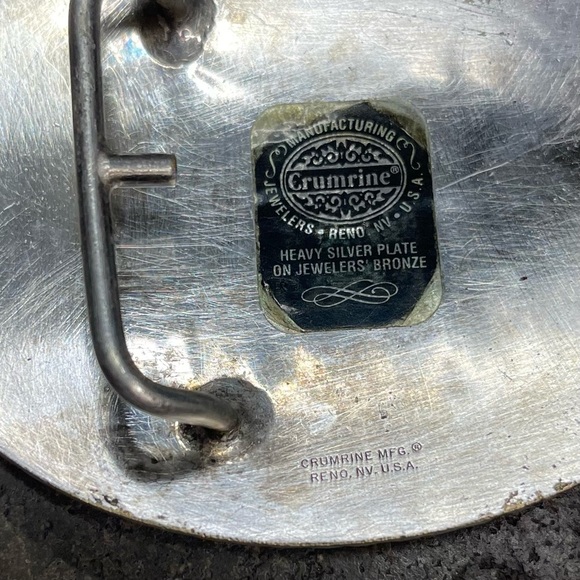 Crumrine Western Oval Paint Horse Silver & Gold Belt Buckle C01574 - Picture 6 of 8